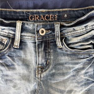 Grace Blue Distressed Denim Jeans